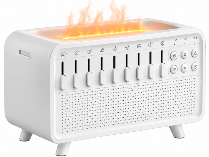 Humidificador musical con bluetooth, 8 sonidos naturales y luz nocturna