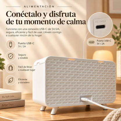 Humidificador musical con bluetooth, 8 sonidos naturales y luz nocturna